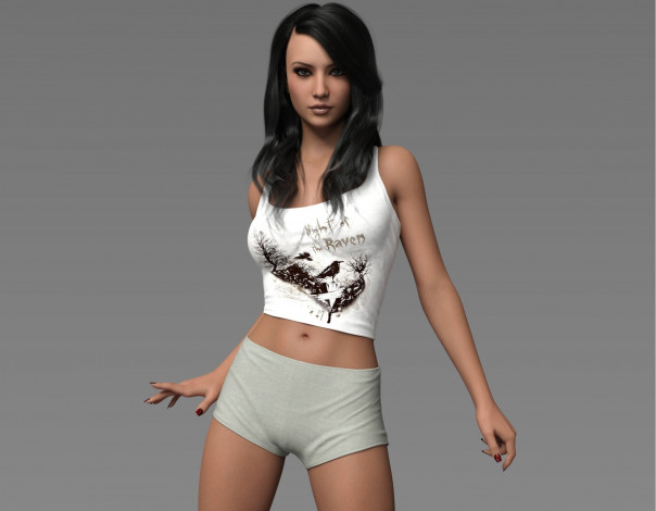 Обои картинки фото 3д графика, люди , people, девушка, взгляд, фон