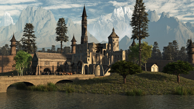 Обои картинки фото 3д графика, архитектура , architecture, замок