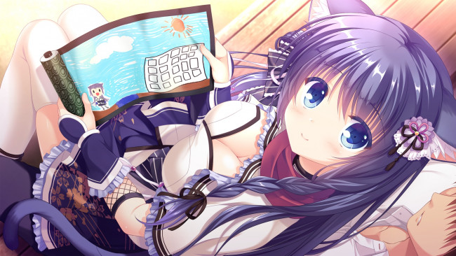 Обои картинки фото аниме, животные,  существа, neko-nin, exheart