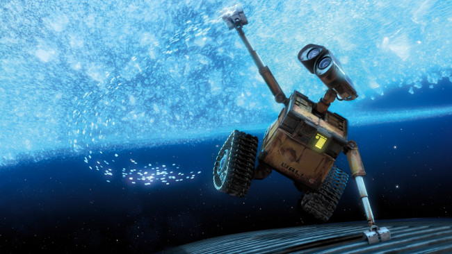 Обои картинки фото мультфильмы, wall-e, решетка, валли, вода, робот