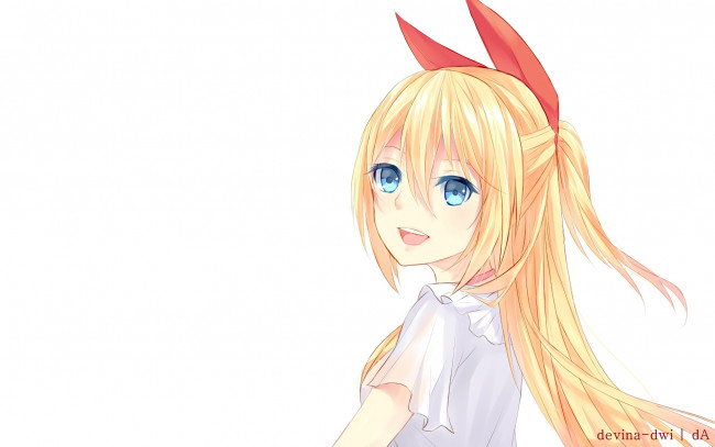 Обои картинки фото аниме, nisekoi, фон, взгляд, девушка