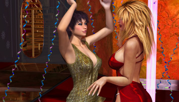 Картинка 3д+графика люди+ people танцы фон взгляд девушки