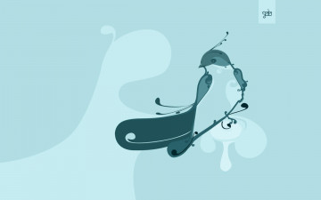 Картинка векторная+графика животные+ animals волна птица