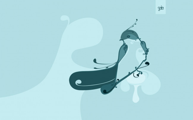 Обои картинки фото векторная графика, животные , animals, волна, птица