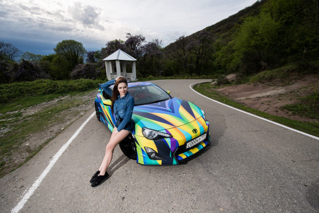 Обои картинки фото автомобили, -авто с девушками, девушки, авто