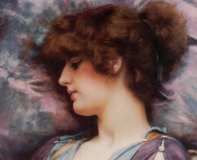 Картинка глубокое+размышление-+john+william+godward рисованное john+william+godward профиль лицо девушка