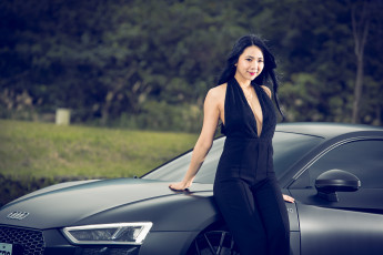 Картинка азиатка+и+audi автомобили -авто+с+девушками женщины с автомобилями седан audi брюнетки