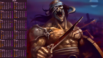 Картинка календари фэнтези нежить существо оружие