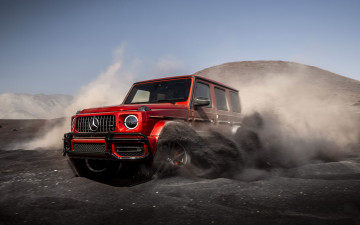 Картинка 2019+mercedes-amg+g63 автомобили mercedes-benz мерседес 2019 года пыль тюнинг g63 немецкие дрифт красный гелендваген mercedes amg