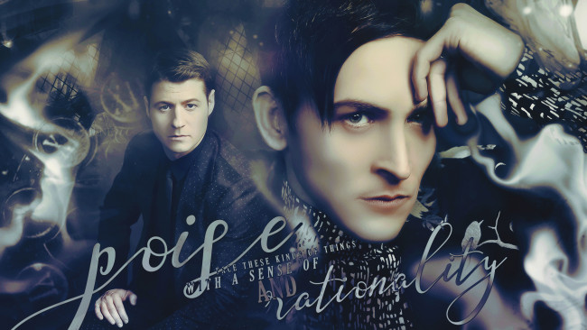 Обои картинки фото кино фильмы, gotham, мужчины, фон, взгляд