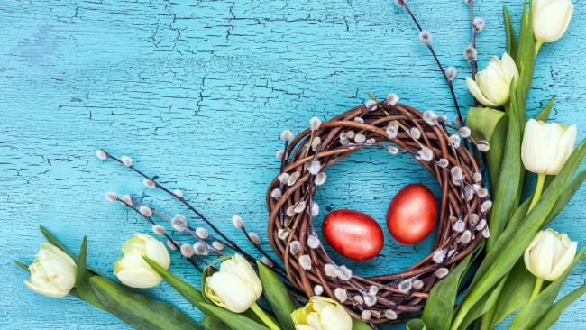 Обои картинки фото праздничные, пасха, тюльпаны