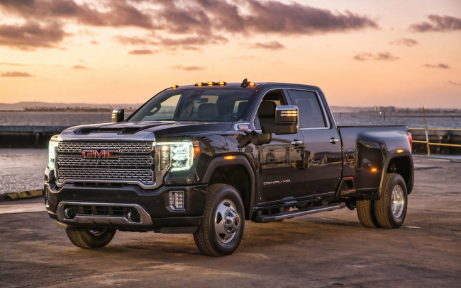 Обои картинки фото 2019 gmc sierra 3500 hd denali, автомобили, gm-gmc, американские, внедорожники, пикап, черный, 2019, gmc, sierra, 3500, hd, denali, фары