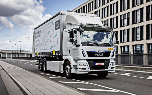 Обои картинки фото 2019 man tgm, автомобили, man, электрический, грузовик, новый, белый, фура, tg