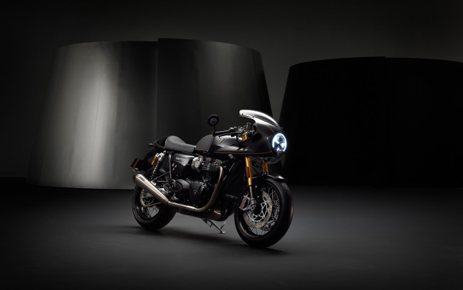 Обои картинки фото 2019 triumph thruxton tfc, мотоциклы, triumph, 2019, thruxton, tfс, супербайк, триумф, черный