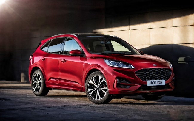 Обои картинки фото 2020 ford kuga, автомобили, ford, красный, версия, ec, американские, новый, внешность, вид, спереди, 2020, kuga, форд