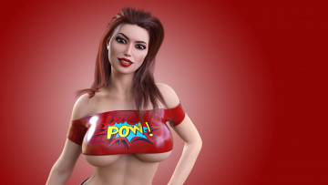 Картинка 3д+графика люди+ people девушка фон взгляд улыбка