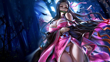 Картинка аниме unknown +другое+ девушка лес ситуация трусики