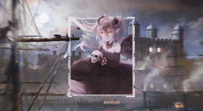 Обои картинки фото аниме, ангелы,  демоны, девушка