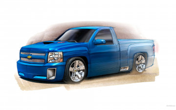 Картинка рисованное авто мото шевроле синий