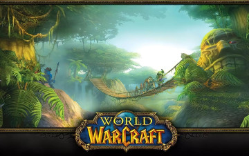 обоя видео игры, world of warcraft, джунгли, люди, мост