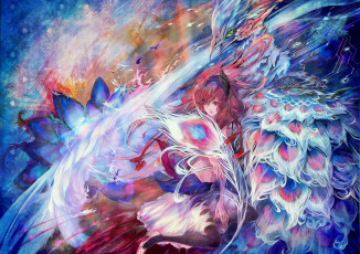 Картинка аниме *unknown другое ic-kaname девушка птица перья абстракция