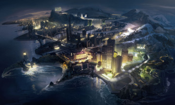 Картинка рисованные города пейзаж