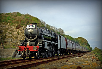 Картинка техника паровозы паровоз вагоны рельсы