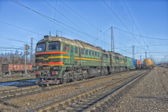 Картинка техника поезда состав локомотив рельсы дорога железная