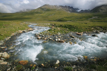 Картинка природа реки озера облака горы камни река