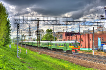 Картинка техника электрички электропоезд рельсы