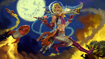 Картинка видео+игры league+of+legends league of legends lol луна ночь jinx ракеты