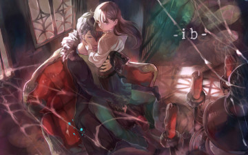 Картинка аниме ib девушка eve garry свечи паутина парень