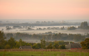 Картинка природа пейзажи туман утро