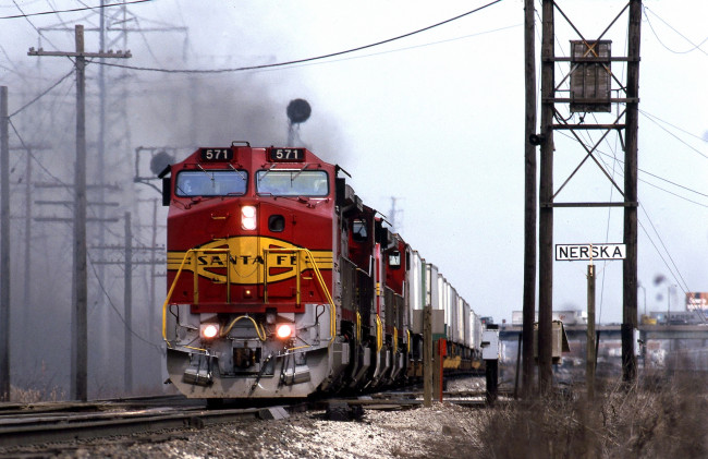 Обои картинки фото техника, поезда, состав, локомотив, рельсы, дорога, железная