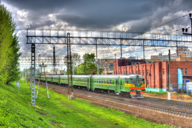 Обои картинки фото техника, электрички, электропоезд, рельсы