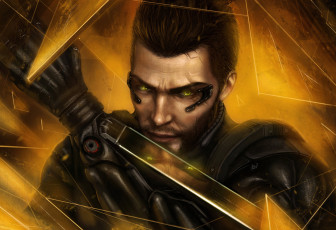 Картинка видео+игры deus+ex +human+revolution мужчина art adam jensen deus ex human revolution киборг лицо eidos montreal square enix