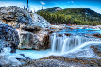 Картинка природа водопады водопад река лес