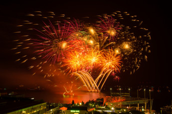 Картинка разное салюты +фейерверки фейерверк ночь