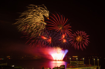 Картинка разное салюты +фейерверки фейерверк ночь