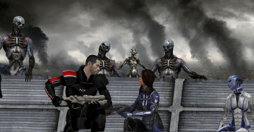 Картинка видео+игры mass+effect зомби оружие мужчина фон взгляд девушка