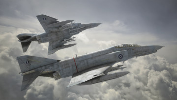 Картинка авиация 3д рисованые v-graphic самолеты облака полет