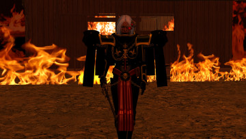 Картинка видео+игры dark+heresy огонь оружие киборг фон взгляд девушка