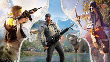 Картинка видео+игры far+cry+4 far cry 4 ubisoft оружие небо облака горы снег взгляд кират статуя гарпун вода слон стрела лук золотой путь ракшасы