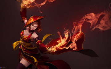 Картинка видео+игры dota+2 фон огонь lina