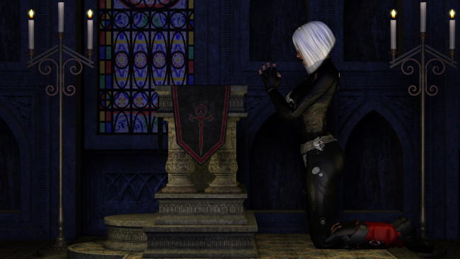 Обои картинки фото видео игры, dark heresy, фон, взгляд, девушка, свечи