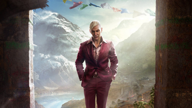 Обои картинки фото видео игры, far cry 4, far, cry, 4, ubisoft, взгляд, паган, мин, злодей, горы, снег
