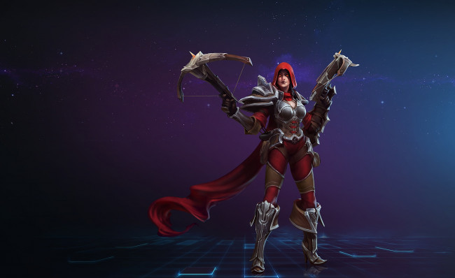 Обои картинки фото видео игры, heroes of the storm, девушка, оружие, фон, взгляд