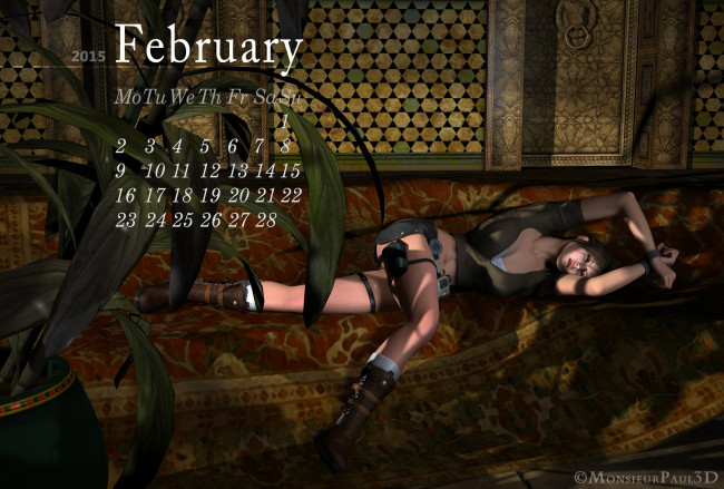 Обои картинки фото календари, 3д-графика, девушка, фон, диван