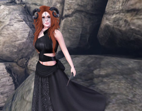 Картинка 3д+графика люди+ people фон девушка взгляд рыжая