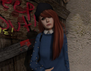 Картинка 3д+графика люди+ people девушка фон взгляд